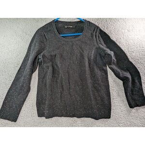 rag & bone Sweater Womens Size Large Black Paint Splatter Pattern Long Sleeve